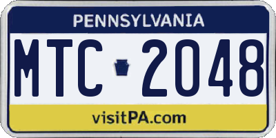 PA license plate MTC2048