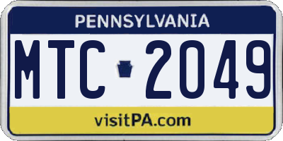 PA license plate MTC2049