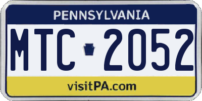 PA license plate MTC2052