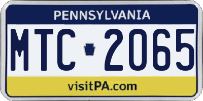 PA license plate MTC2065