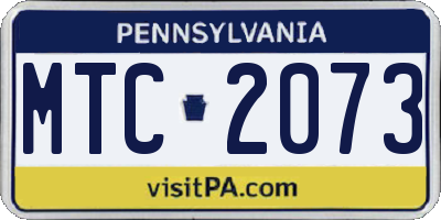 PA license plate MTC2073