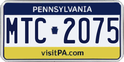 PA license plate MTC2075