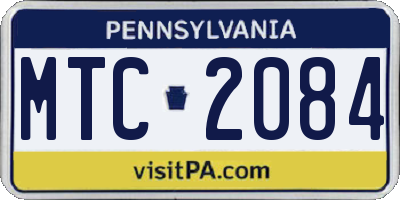 PA license plate MTC2084