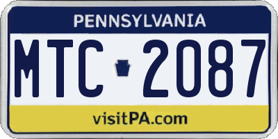 PA license plate MTC2087
