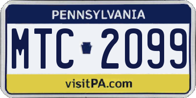 PA license plate MTC2099