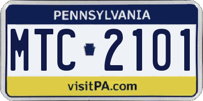 PA license plate MTC2101