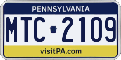 PA license plate MTC2109