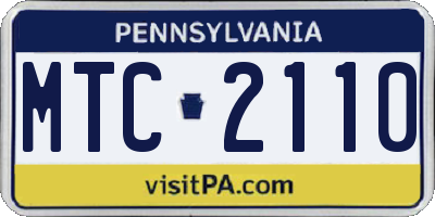 PA license plate MTC2110