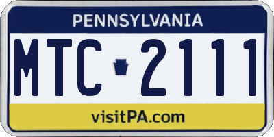 PA license plate MTC2111