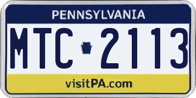 PA license plate MTC2113