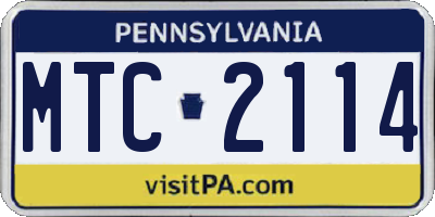PA license plate MTC2114