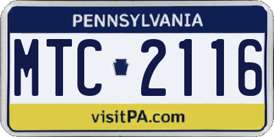 PA license plate MTC2116