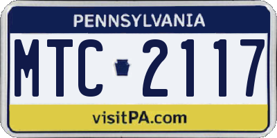 PA license plate MTC2117