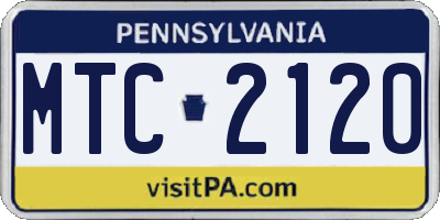 PA license plate MTC2120