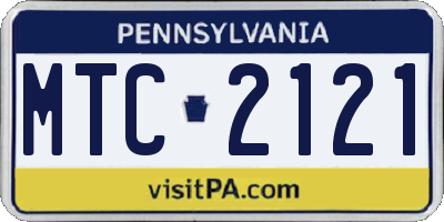 PA license plate MTC2121