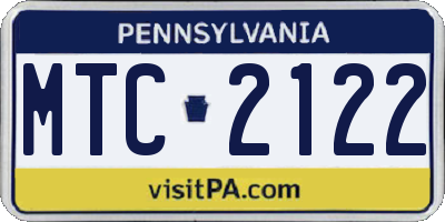 PA license plate MTC2122