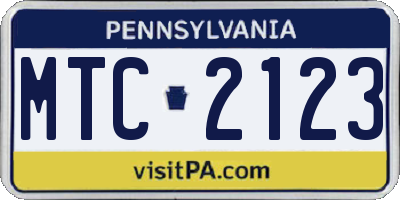 PA license plate MTC2123