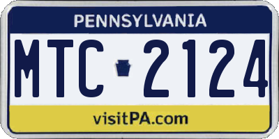 PA license plate MTC2124