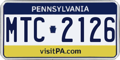 PA license plate MTC2126