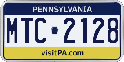 PA license plate MTC2128