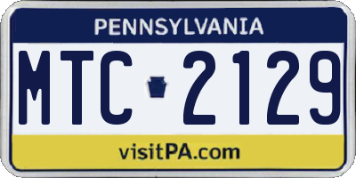 PA license plate MTC2129