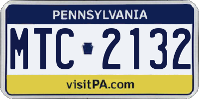 PA license plate MTC2132