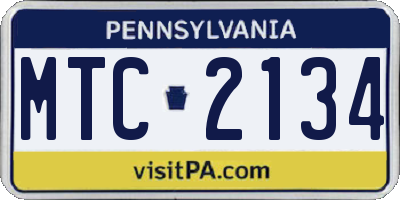PA license plate MTC2134