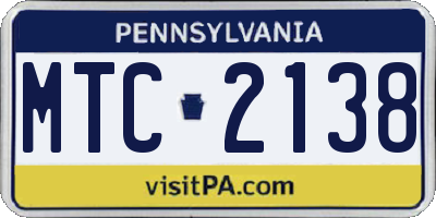 PA license plate MTC2138