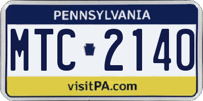 PA license plate MTC2140