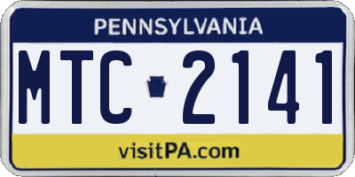 PA license plate MTC2141