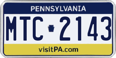 PA license plate MTC2143