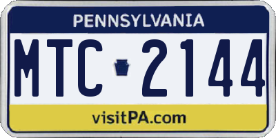PA license plate MTC2144