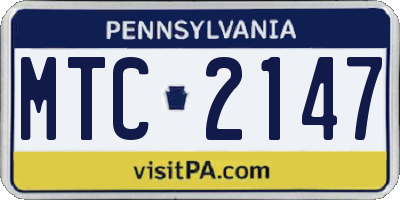 PA license plate MTC2147