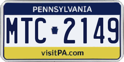 PA license plate MTC2149