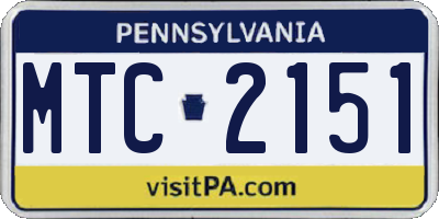 PA license plate MTC2151