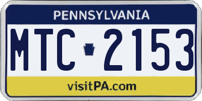 PA license plate MTC2153