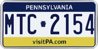 PA license plate MTC2154