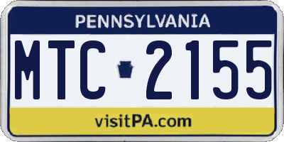PA license plate MTC2155