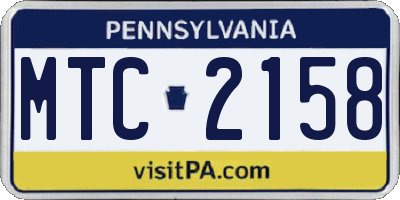 PA license plate MTC2158