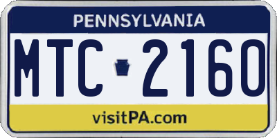 PA license plate MTC2160