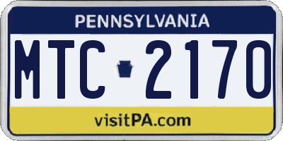 PA license plate MTC2170
