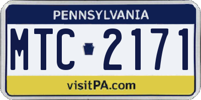 PA license plate MTC2171