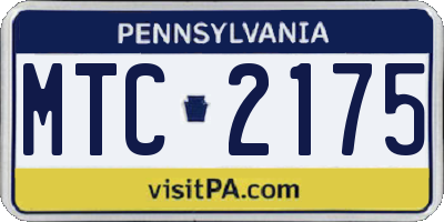 PA license plate MTC2175