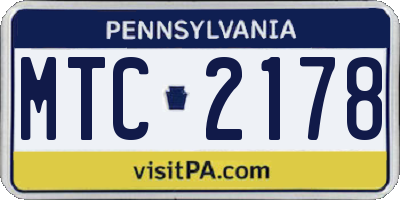 PA license plate MTC2178