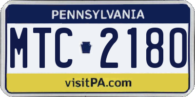 PA license plate MTC2180