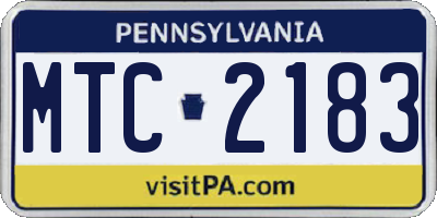 PA license plate MTC2183