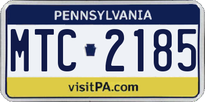 PA license plate MTC2185