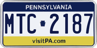 PA license plate MTC2187