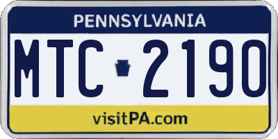 PA license plate MTC2190