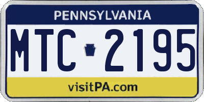 PA license plate MTC2195